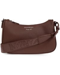 Emporio Armani - Sac Porté Épaule Grainé À Logo - Lyst