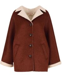 Marni - Contrast-Lapel Flared-Sleeves Jacket - Lyst