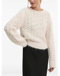 Sisley - Chunky-Knit Long-Sleeve Sweater - Lyst