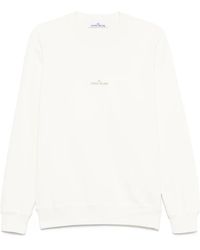 Stone Island - Crewneck Sweatshirt With 'Institutional Five' Print Cotton Fleece - Lyst