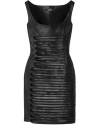 Versace - Scoop-Neck Leather Mini Dress - Lyst
