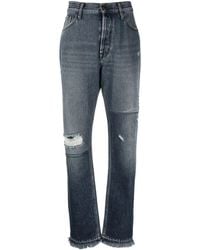 Jacob Cohen - Distressed High-Rise Straight Leg Jeans - Lyst