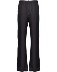 Prada - Drawstring-waist Silk Trousers - Lyst