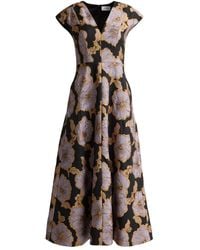 St. John - Maxi-Jurk Met Bloemjacquard - Lyst