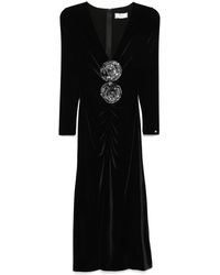 Nissa - Velvet Midi Dress - Lyst