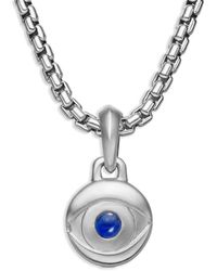 David Yurman - Sterling Evil Eye Lapis Lazuli Amulet (14.5Mm) - Lyst