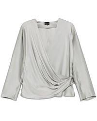 Giorgio Armani - Wrap Design Shirt With Draped Detailing - Lyst