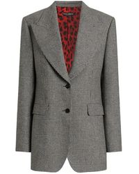Dolce & Gabbana - Veste Boutonnée En Flanelle À Carreaux Glen - Lyst