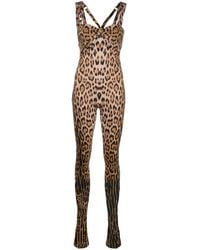 Roberto Cavalli - Leopard-print Sleeveless Jumpsuit - Lyst