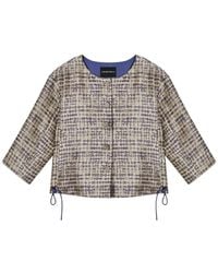 Emporio Armani - Jacquard-Pattern Drawstring Jacket - Lyst