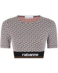 Rabanne - モノグラム クロップドtシャツ - Lyst