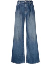 Nili Lotan - Wide-Leg Bleach-Effect Denim Jeans - Lyst