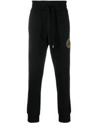 Versace - Pantalon de jogging en coton à logo brodé - Lyst