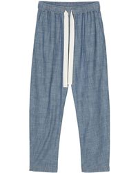 Semicouture - Chambray Cotton Trousers - Lyst