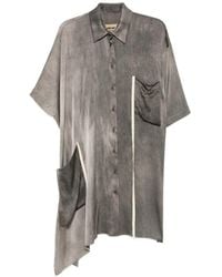 Uma Wang - Asymmetric-Hem Short-Sleeve Shirt - Lyst