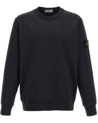 Stone Island - Organic Cotton Fleece Garment Dyed Sweatshirt - Lyst