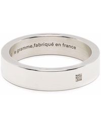 Le Gramme Polierter 7g Ring mit Diamant - Mettallic