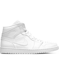 Nike - Zapatillas Air Jordan 1 Mid Triple White - Lyst