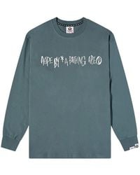 A Bathing Ape - Record Logo Long Sleeve Sweatshirt - Lyst