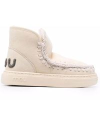 Mou - Crochet Stitch-Trim Sneaker Boots - Lyst