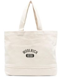 Woolrich - Logo-Print Canvas Tote Bag - Lyst