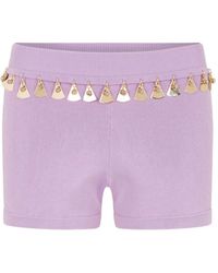 Rabanne - Embellished Knit Shorts - Lyst