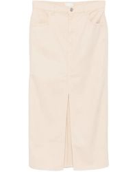 Isabel Marant - Falda Midi Faharia Con Parche Del Logo Y Abertura Frontal - Lyst