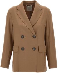Max Mara - Double-Breasted Peak-Lapels Blazer - Lyst
