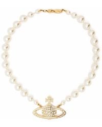 Vivienne Westwood - Bas Relief Pearl-chain Choker - Lyst