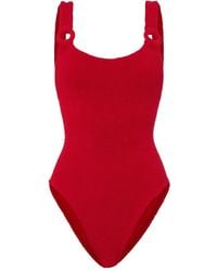 Hunza G - Domino Hoop-Detail Swimsuit - Lyst