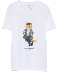 Maison Kitsuné - Weekend Fox Printed T-Shirt - Lyst
