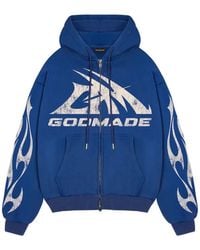 GODMADE - Logo-Print Full-Zip Hoodie - Lyst