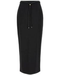Agnona - Belted High-Waisted Midi Skirt - Lyst