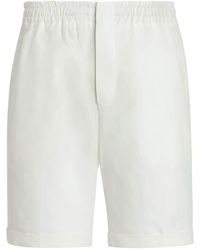 Zegna - Shorts aus Leinen mit elastischem Bund - Lyst