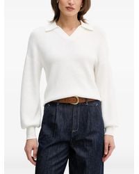 MARC AUREL - Ribbed-Knit V-Neck Sweater - Lyst