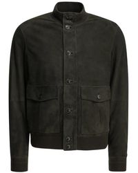 ZEGNA - Suede Ribbed-Trim Jacket - Lyst