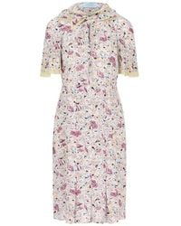 Prada - Floral-Print Dress - Lyst