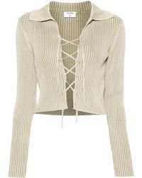 Filippa K - Lace-up Ribbed-knit Top - Lyst