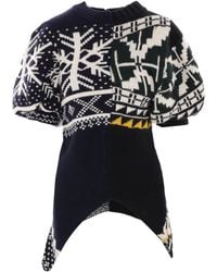 Sacai - Trui Met Patchwork En Korte Mouwen - Lyst