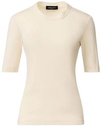 Fabiana Filippi - Crew-Neck Crocheted Trim T-Shirt - Lyst