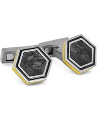 Tateossian - Hexagon-Frame Carbon-Fibre Cufflinks - Lyst