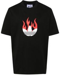 adidas - Flames T-Shirt aus Baumwolle - Lyst