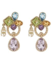 Dolce & Gabbana - 18kt Yellow Gold Gemstone Drop Earrings - Lyst