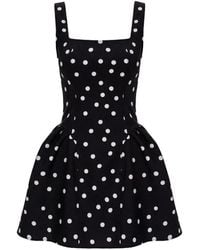 Hamza - Polka-Dot Lace-Up Mini Dress - Lyst