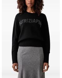 Patrizia Pepe - Bead-Embellished Logo Sweater - Lyst