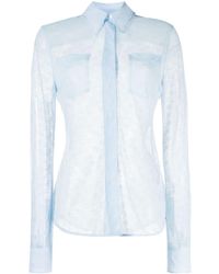 Victoria Beckham - Sheer-lace Long-sleeved Shirt - Lyst