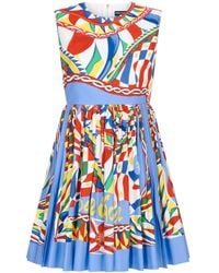 Dolce & Gabbana - Carretto-print Mini Dress - Lyst