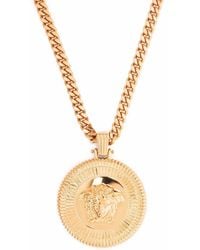 Versace - Collana oro con pendente Medusa - Lyst