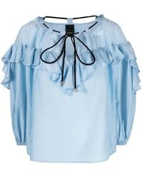 Pinko - Blusa Con Lazo En El Cuello Y Volantes - Lyst