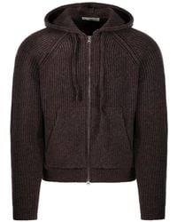 DUNST - Ribbed-Knit Zip-Up Cardigan - Lyst